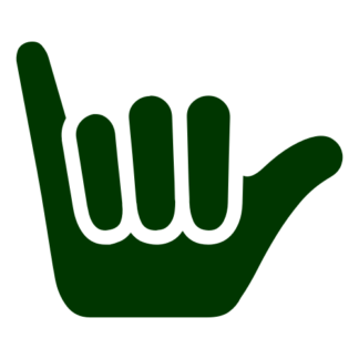 Shaka Sign (Hang Loose) Decal (Dark Green)